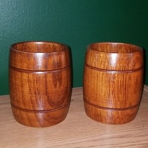 Handmade wooden barrel tumbler  2 Pk